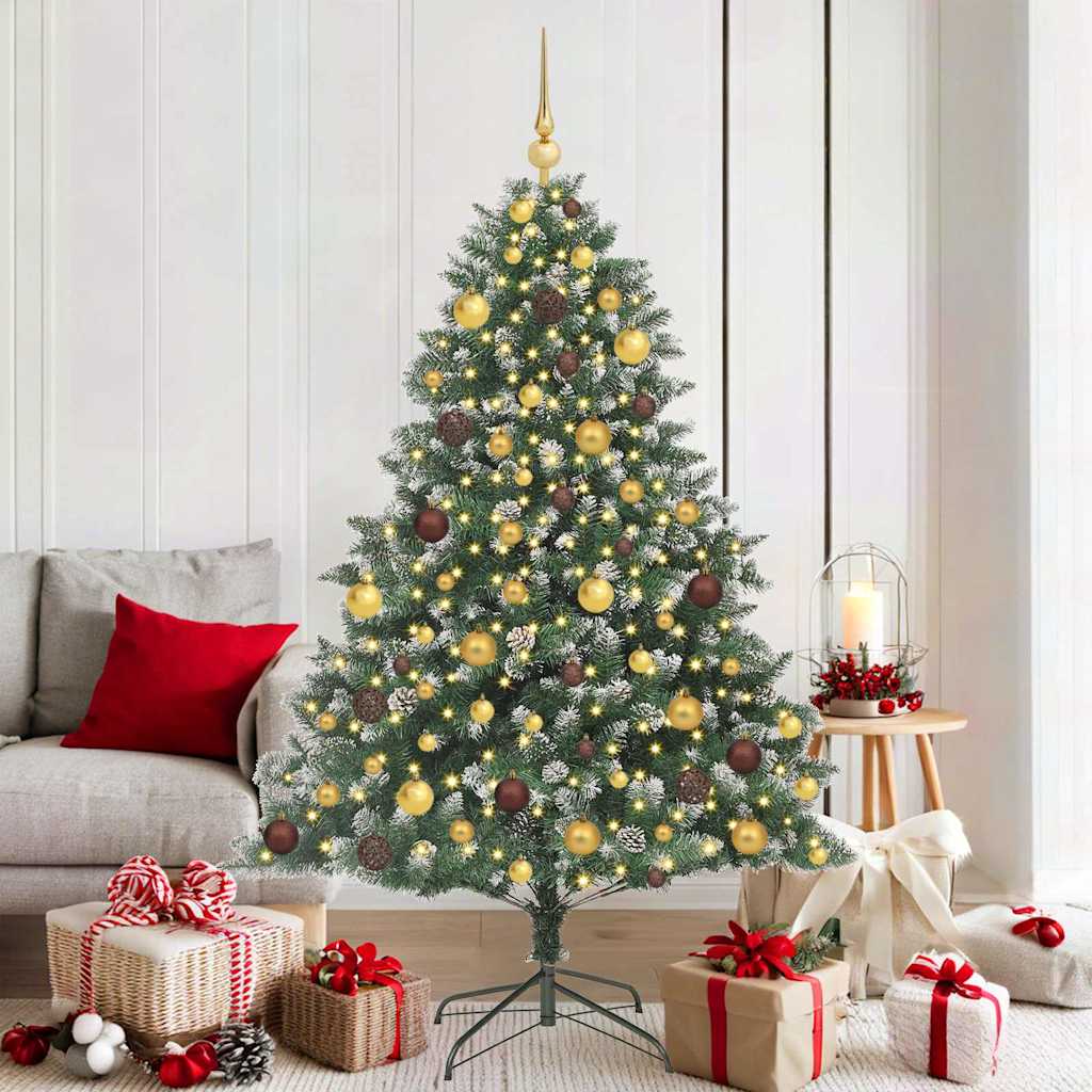 Vidaxx sapin de Noël artificiel avec 300 LED vert 180 cm PVC et plastique et acier