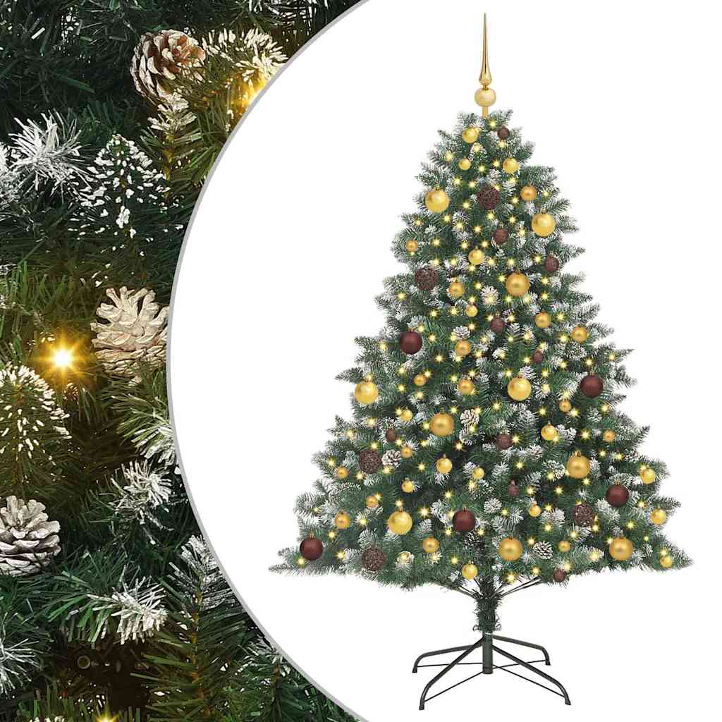 Vidaxx sapin de Noël artificiel avec 300 LED vert 180 cm PVC et plastique et acier