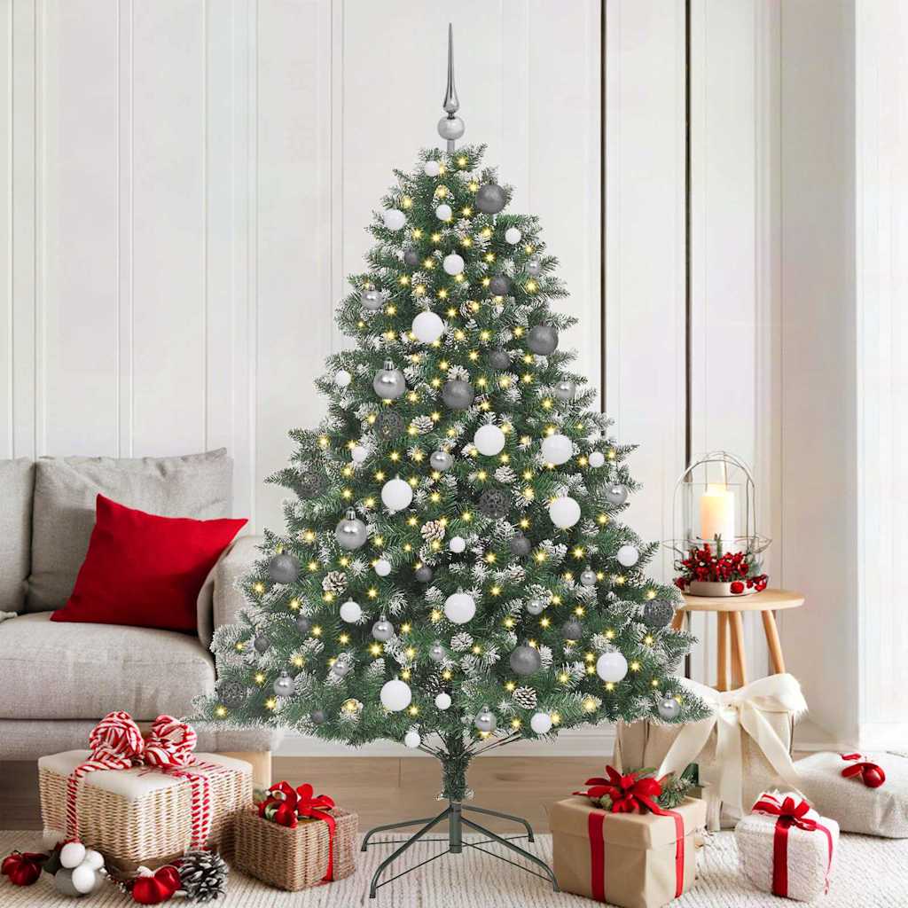 Vidaxx sapin de Noël artificiel avec 300 LED vert 180 cm PVC et plastique et acier