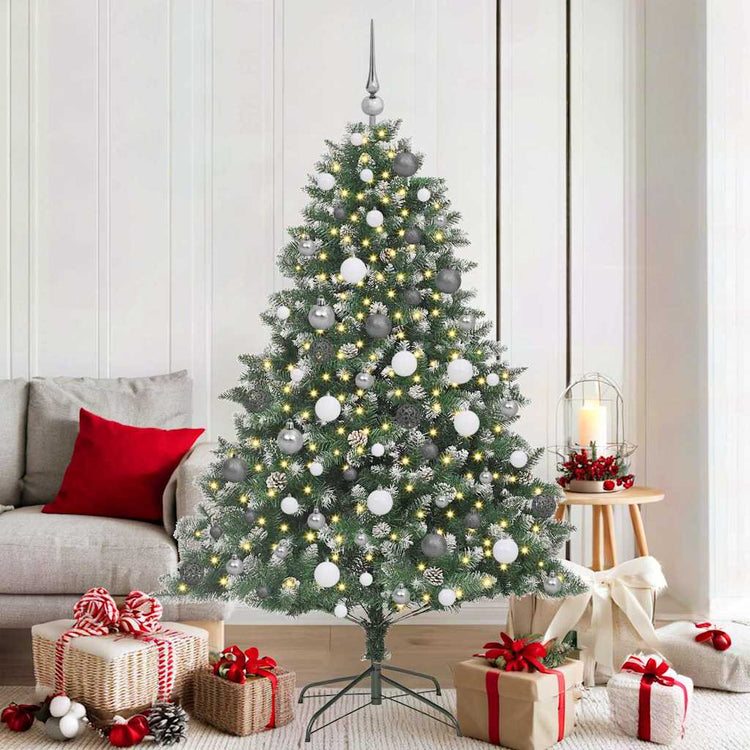 Vidaxx sapin de Noël artificiel avec 300 LED vert 180 cm PVC et plastique et acier