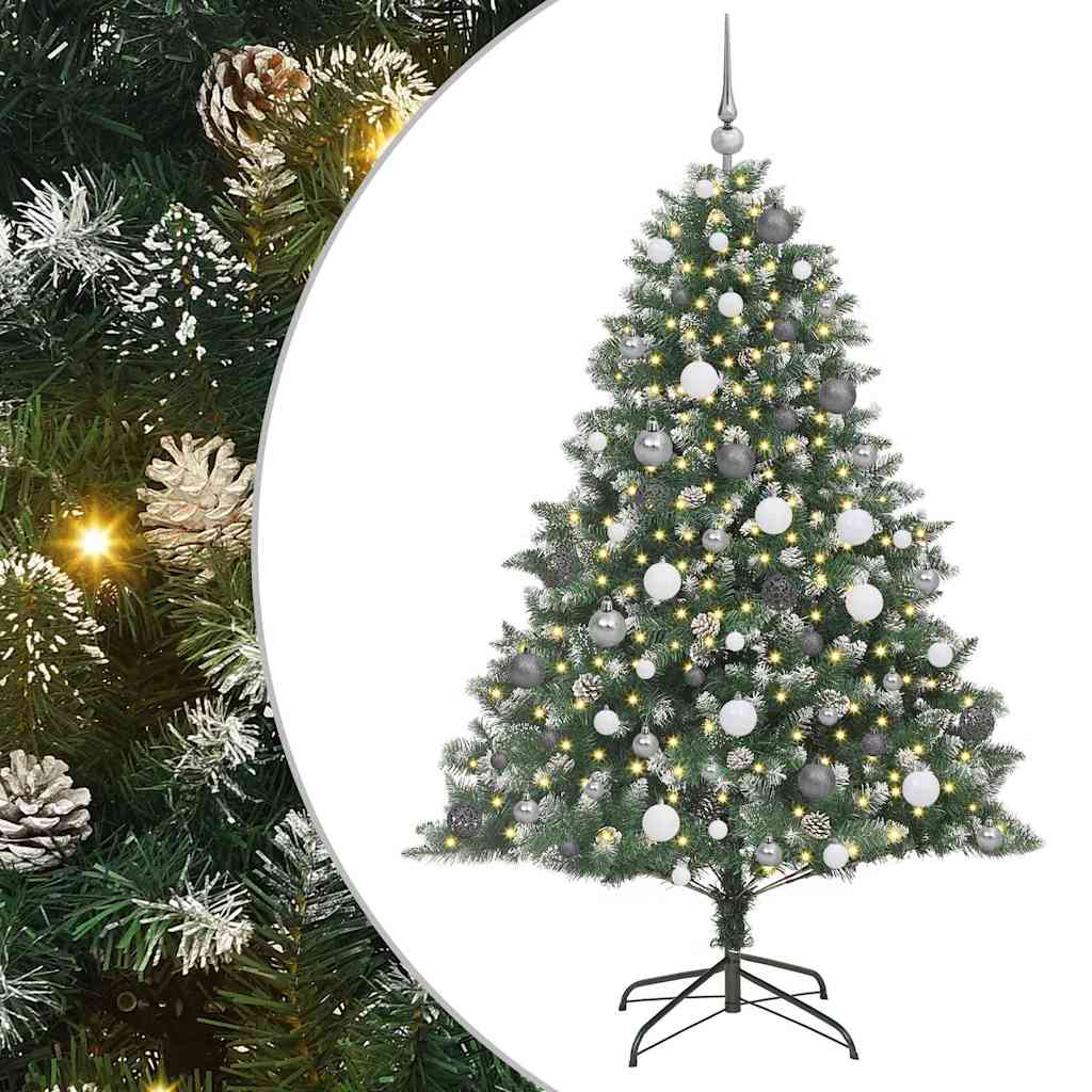 Vidaxx sapin de Noël artificiel avec 300 LED vert 180 cm PVC et plastique et acier