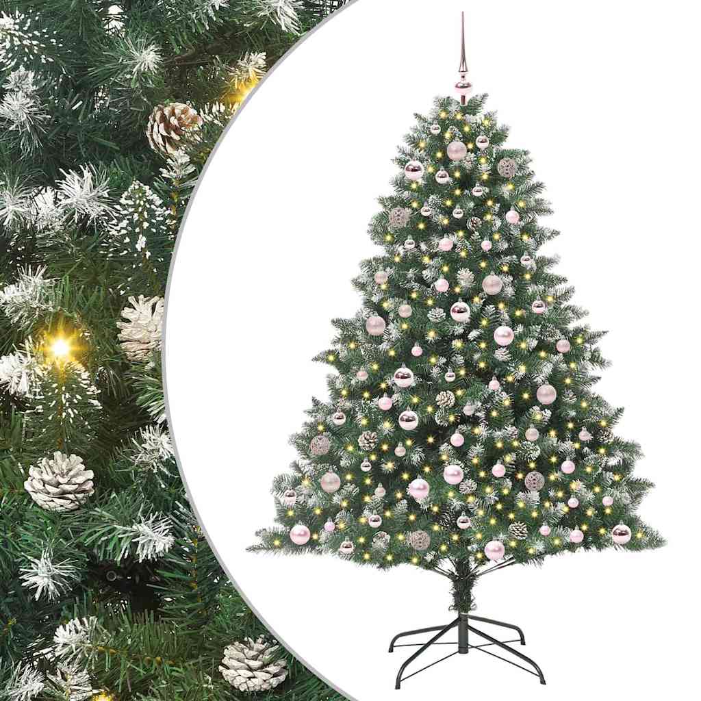 Vidaxx sapin de Noël artificiel avec 300 LED vert 180 cm PVC et plastique et acier
