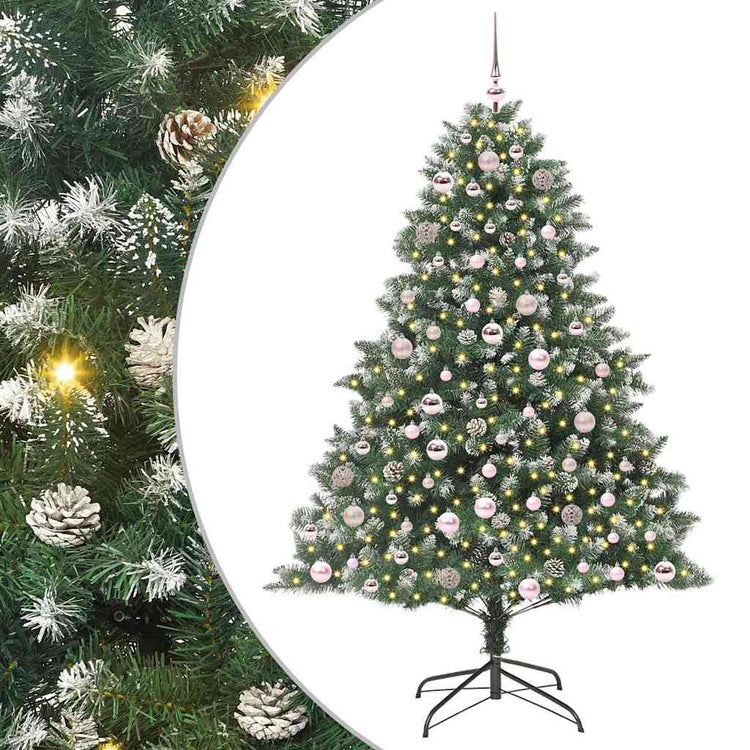 Vidaxx sapin de Noël artificiel avec 300 LED vert 180 cm PVC et plastique et acier