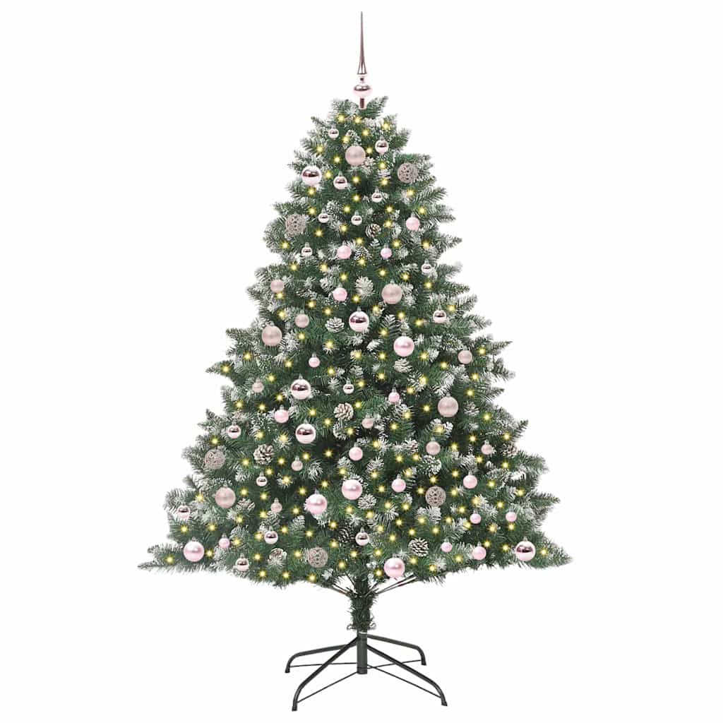 Vidaxx sapin de Noël artificiel avec 300 LED vert 180 cm PVC et plastique et acier