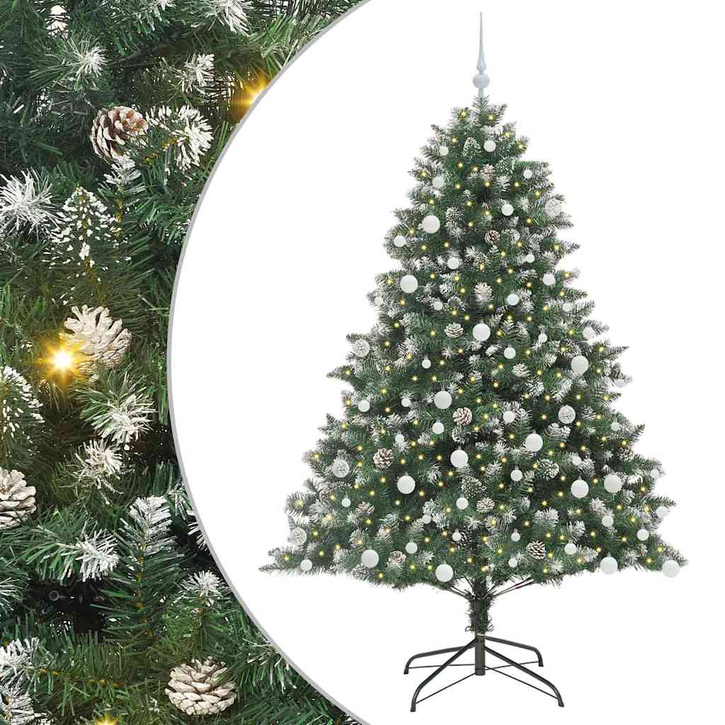 Vidaxx sapin de Noël artificiel avec 300 LED vert 180 cm PVC et plastique et acier