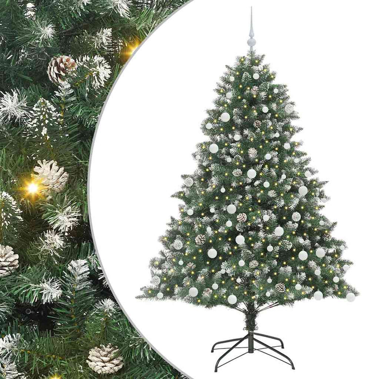 Vidaxx sapin de Noël artificiel avec 300 LED vert 180 cm PVC et plastique et acier