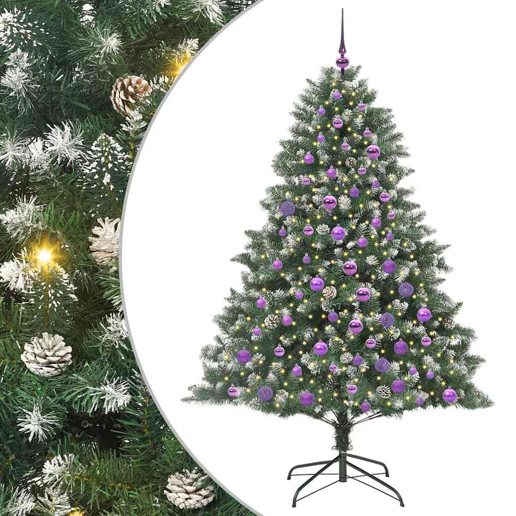 Vidaxx sapin de Noël artificiel avec 300 LED vert 180 cm PVC et plastique et acier