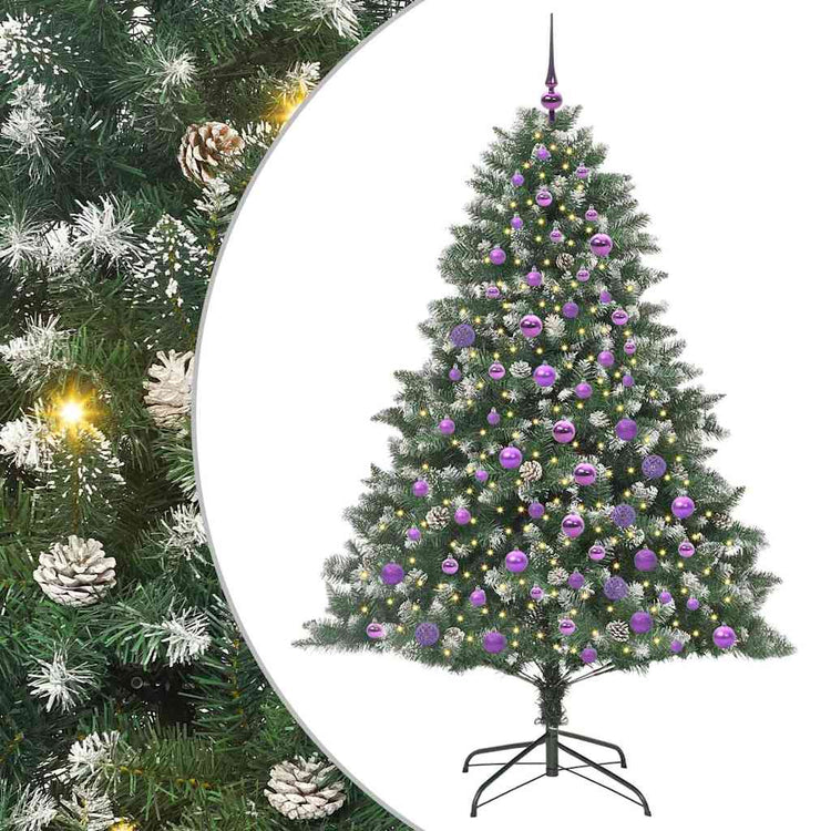 Vidaxx sapin de Noël artificiel avec 300 LED vert 180 cm PVC et plastique et acier