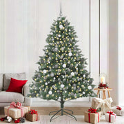 VidaXL sapin de Noël artificiel avec 300 LED vertes, 210 cm PVC et plastique et acier - afbeelding 1