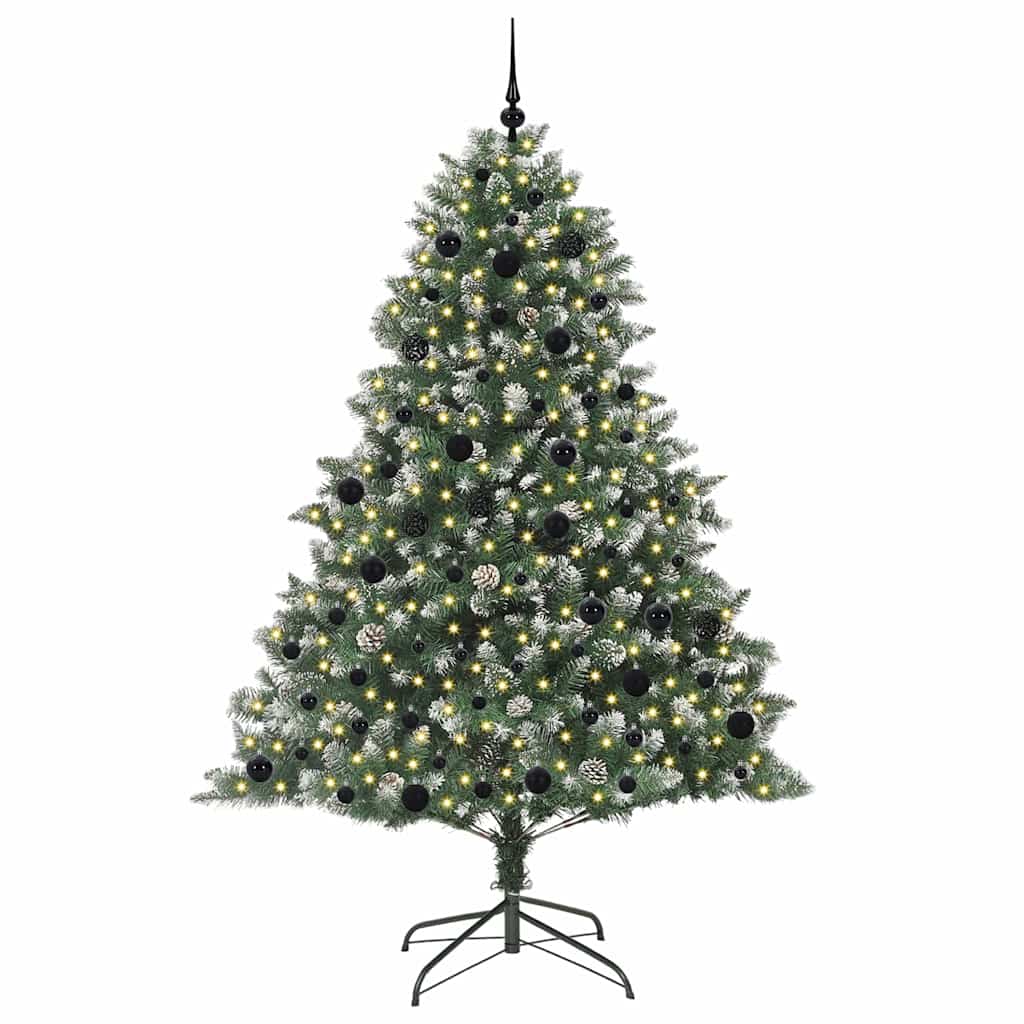 VidaXL sapin de Noël artificiel avec 300 LED vertes, 210 cm PVC et plastique et acier