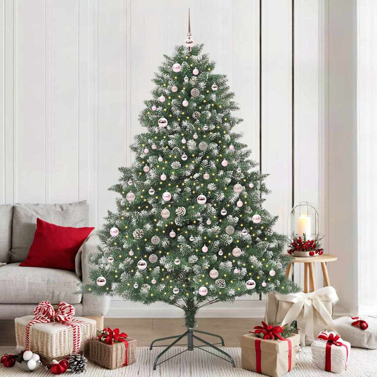 VidaXL sapin de Noël artificiel avec 300 LED vertes, 210 cm PVC et plastique et acier