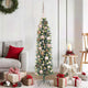 Vidaxx sapin de Noël artificiel mince avec 150 LED vert et blanc 120 cm