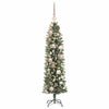 Vidaxx sapin de Noël artificiel mince avec 150 LED vert et blanc 120 cm