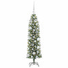 Vidaxx sapin de Noël artificiel mince avec 150 LED vert et blanc 120 cm