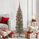 VidaXL sapin de Noël artificiel mince avec 150 LED vert et blanc 150 cm