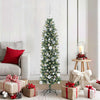 VidaXL sapin de Noël artificiel mince avec 150 LED vert et blanc 150 cm