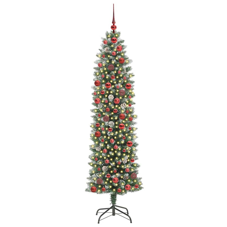 Vidaxx sapin de Noël artificiel mince avec 300 LED vert et blanc 180 cm