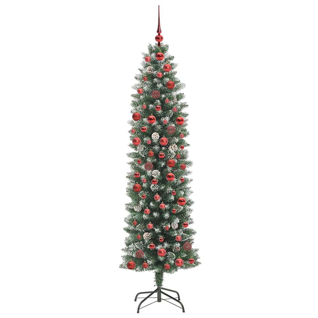 Vidaxx sapin de Noël artificiel mince avec 300 LED vert et blanc 180 cm