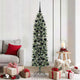 Vidaxx sapin de Noël artificiel mince avec 300 LED vert et blanc 180 cm