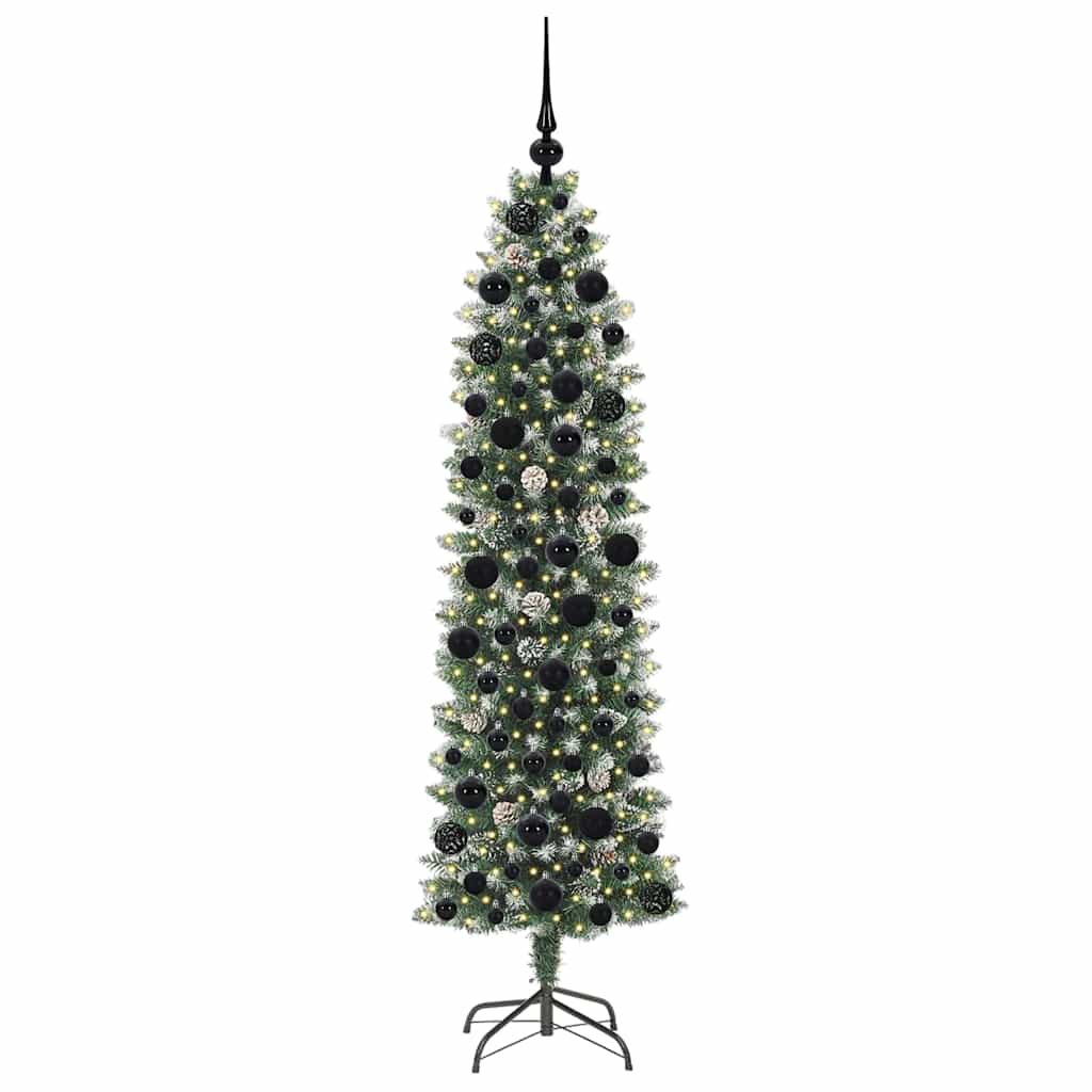 Vidaxx sapin de Noël artificiel mince avec 300 LED vert et blanc 180 cm