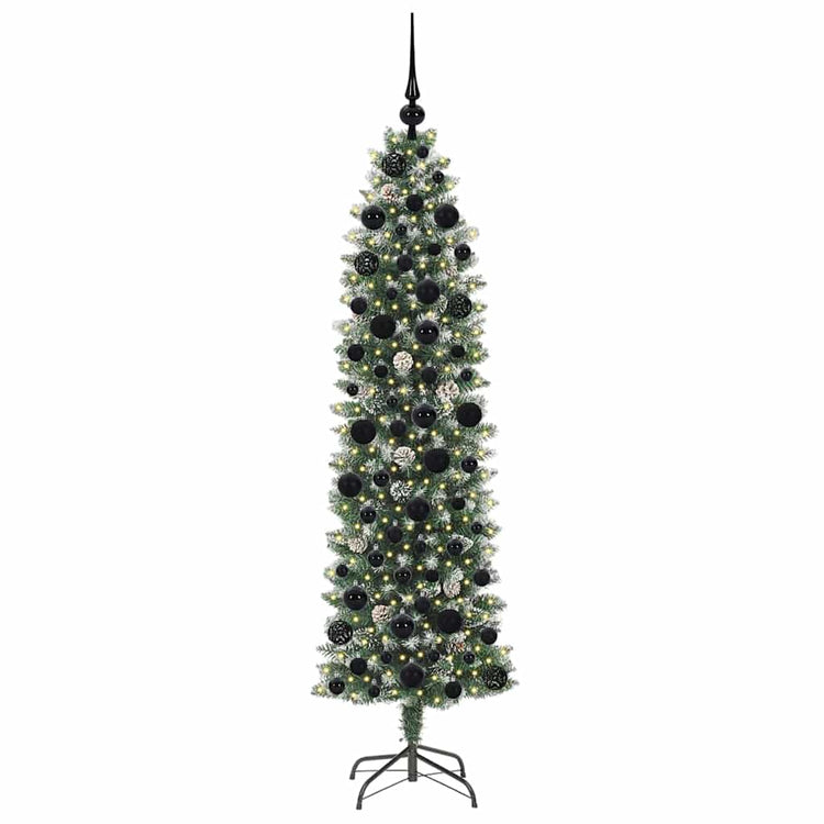 Vidaxx sapin de Noël artificiel mince avec 300 LED vert et blanc 180 cm