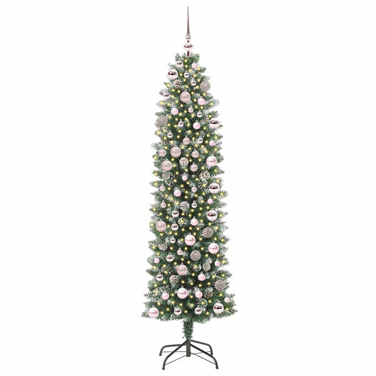 Vidaxx sapin de Noël artificiel mince avec 300 LED vert et blanc 180 cm
