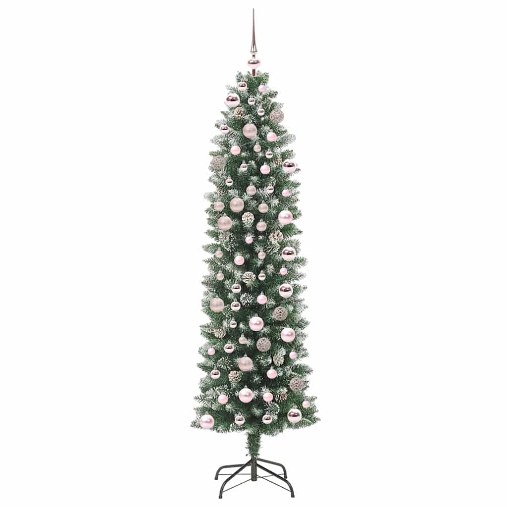 Vidaxx sapin de Noël artificiel mince avec 300 LED vert et blanc 180 cm