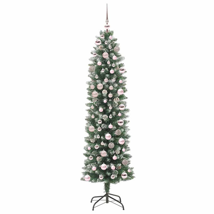 Vidaxx sapin de Noël artificiel mince avec 300 LED vert et blanc 180 cm