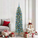 Vidaxx sapin de Noël artificiel mince avec 300 LED vert et blanc 180 cm