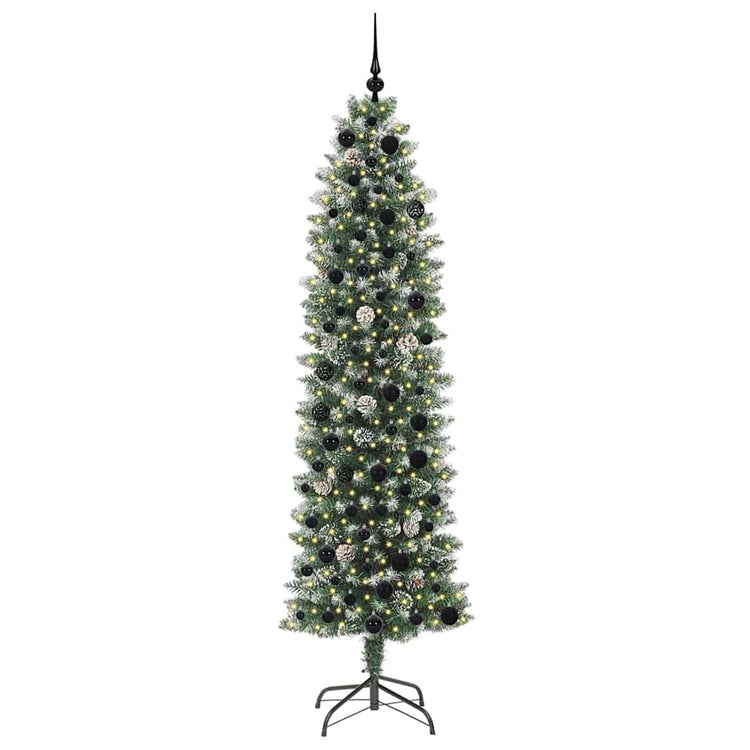 Vidaxx sapin de Noël artificiel mince avec 300 LED vert et blanc 210 cm
