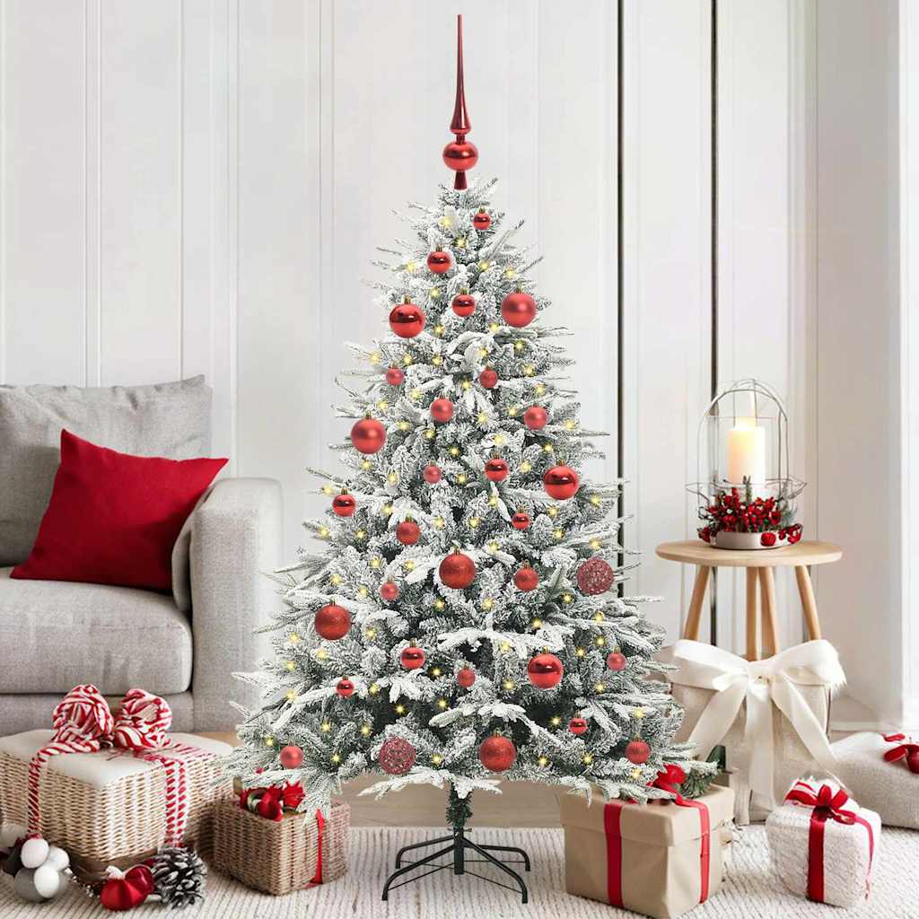 VidaXL sapin de Noël artificiel illuminé avec jeu de boules vert 150 cm