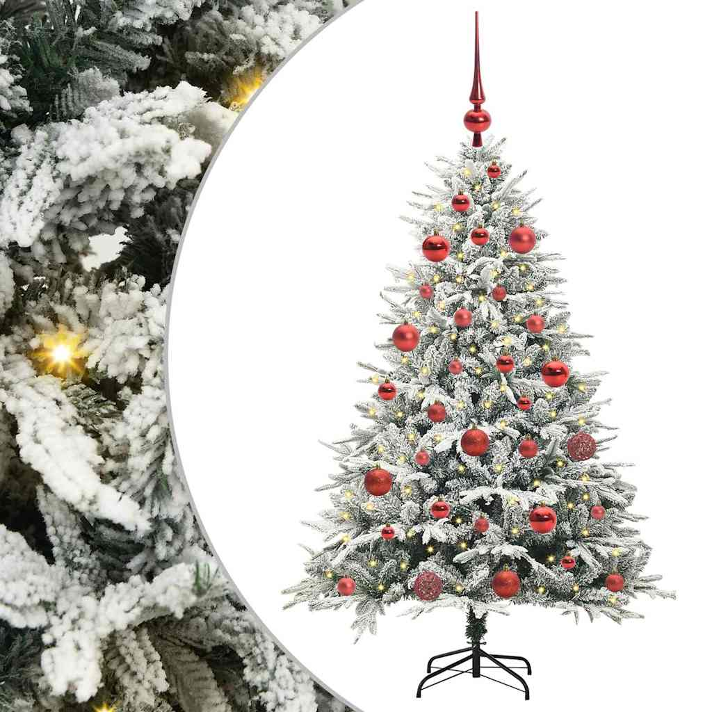 VidaXL sapin de Noël artificiel illuminé avec jeu de boules vert 150 cm