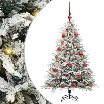VidaXL sapin de Noël artificiel illuminé avec jeu de boules vert 150 cm