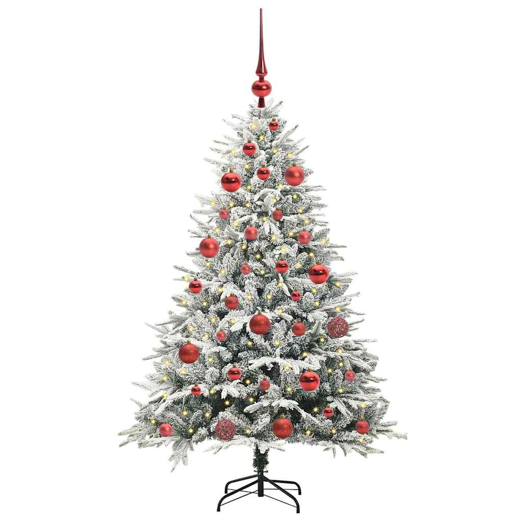 VidaXL sapin de Noël artificiel illuminé avec jeu de boules vert 150 cm