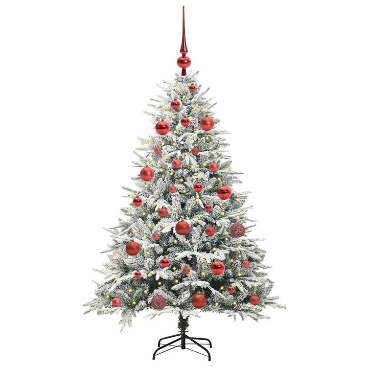 VidaXL sapin de Noël artificiel illuminé avec jeu de boules vert 150 cm