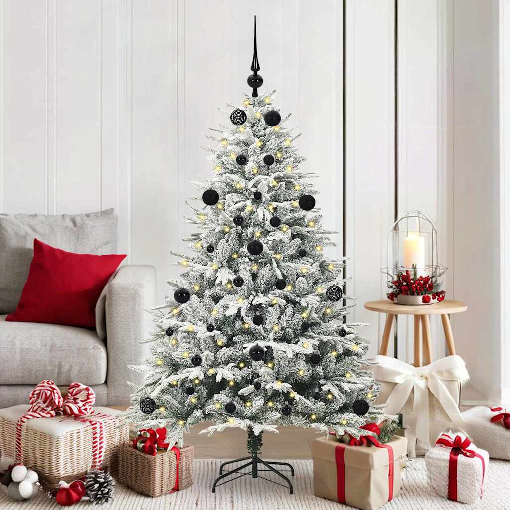 VidaXL sapin de Noël artificiel illuminé avec jeu de boules vert 150 cm