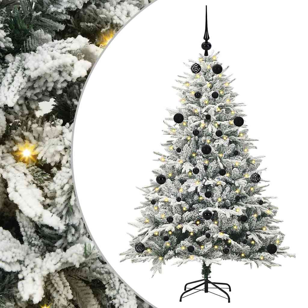 VidaXL sapin de Noël artificiel illuminé avec jeu de boules vert 150 cm