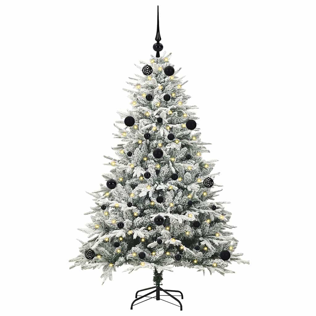 VidaXL sapin de Noël artificiel illuminé avec jeu de boules vert 150 cm