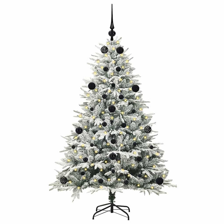VidaXL sapin de Noël artificiel illuminé avec jeu de boules vert 150 cm
