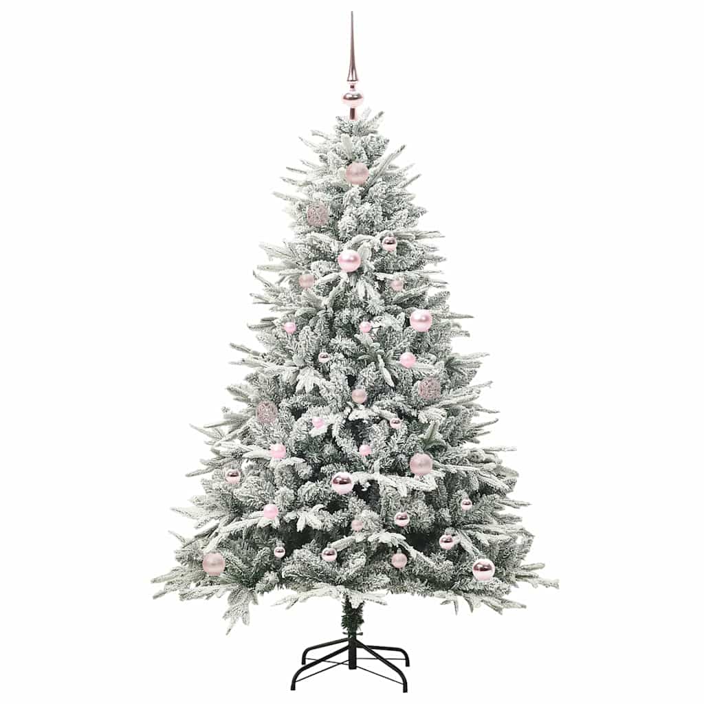 VidaXL sapin de Noël artificiel illuminé avec jeu de boules vert 150 cm