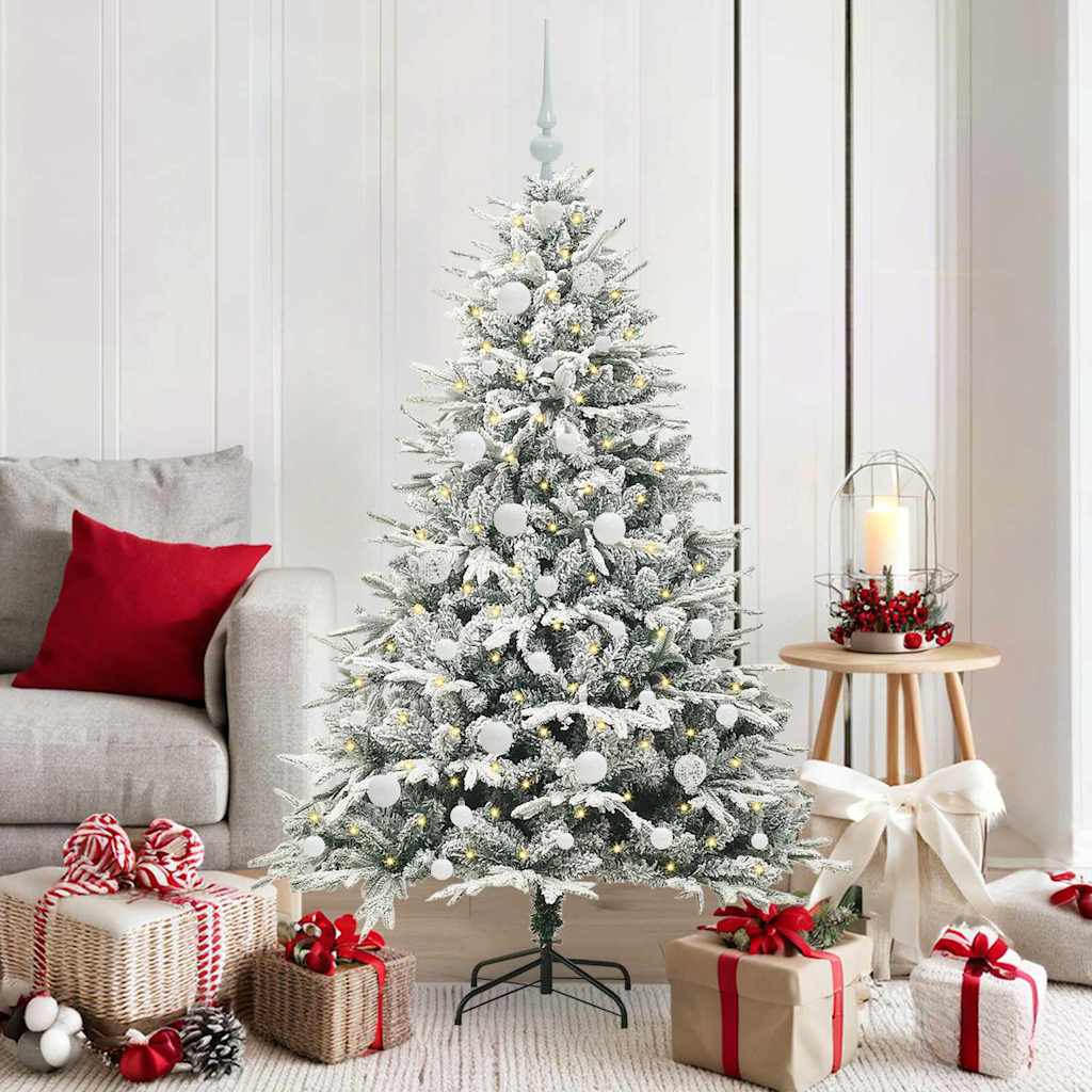 VidaXL sapin de Noël artificiel illuminé avec jeu de boules vert 150 cm