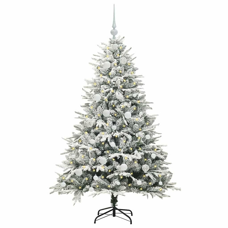 VidaXL sapin de Noël artificiel illuminé avec jeu de boules vert 150 cm