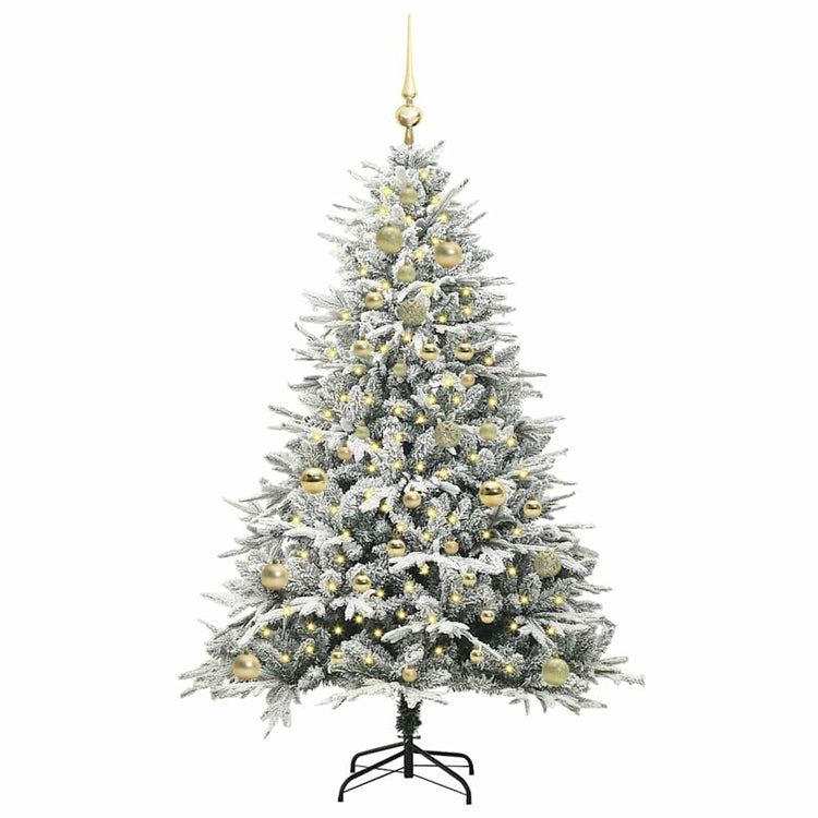 VidaXL sapin de Noël artificiel illuminé avec jeu de boules vert 150 cm