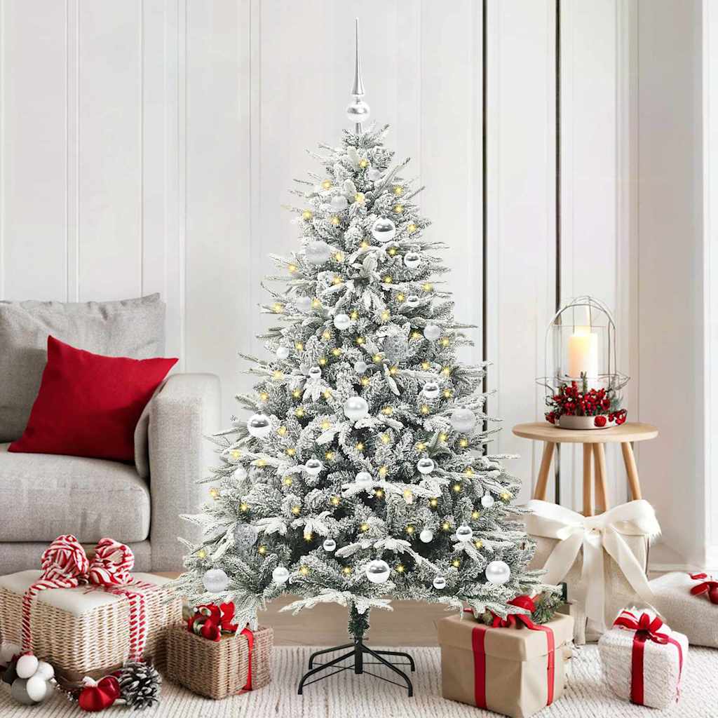VidaXL sapin de Noël artificiel illuminé avec jeu de boules vert 150 cm