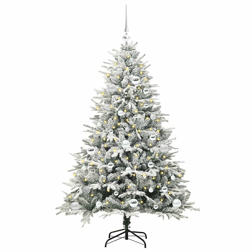 VidaXL sapin de Noël artificiel illuminé avec jeu de boules vert 150 cm