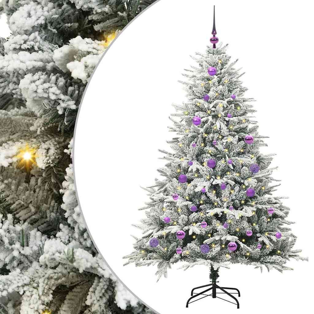 VidaXL sapin de Noël artificiel illuminé avec jeu de boules vert 150 cm