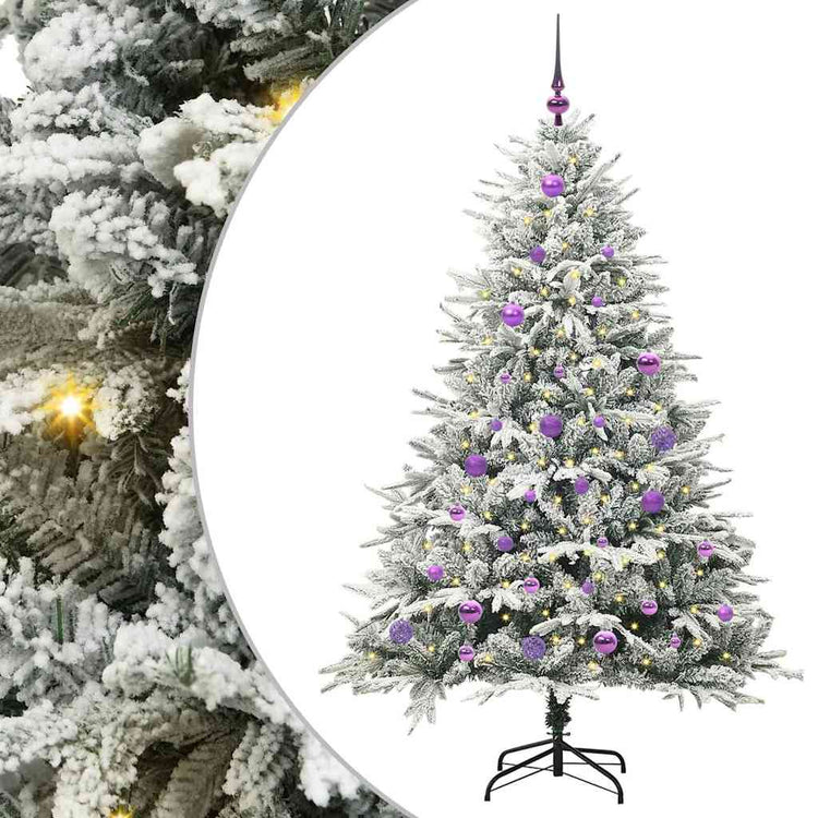 VidaXL sapin de Noël artificiel illuminé avec jeu de boules vert 150 cm