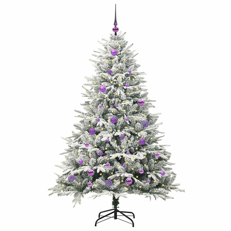 VidaXL sapin de Noël artificiel illuminé avec jeu de boules vert 150 cm