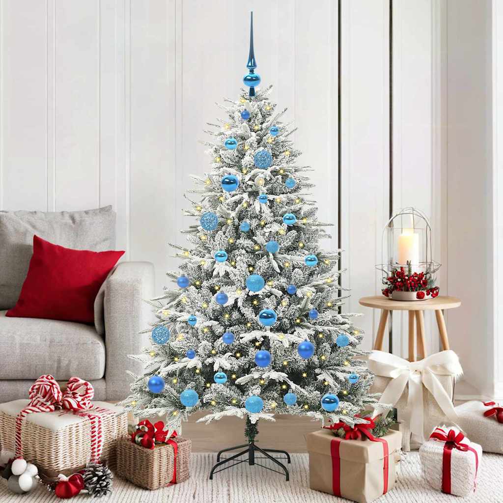 VidaXL sapin de Noël artificiel illuminé avec jeu de boules vert 150 cm