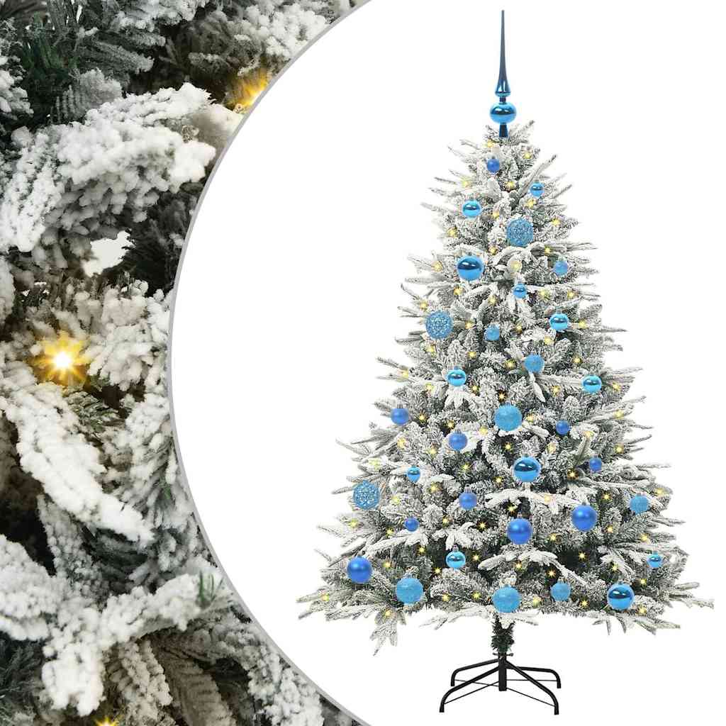 VidaXL sapin de Noël artificiel illuminé avec jeu de boules vert 150 cm